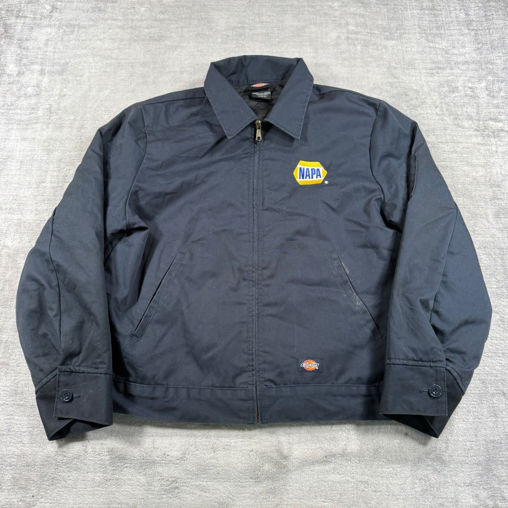 Dickies Jacket Mens Large Navy Blue NAPA Eisenhower Quilted Work Coat TJ15DN